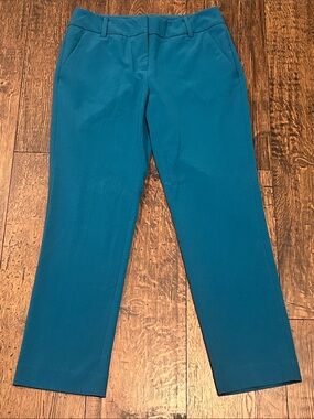 New York & Company Teal Straight-Leg Slacks
